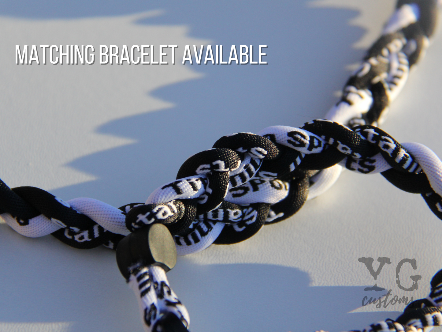 Titanium 3 Rope Braided Sports Necklace | Custom | Bracelet | Softball | Baseball | Football