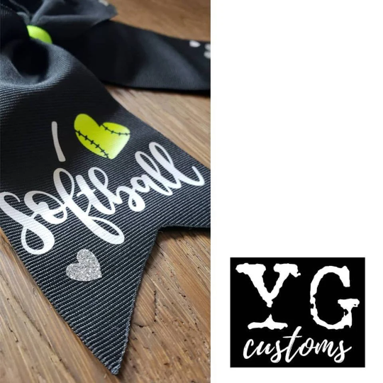 I LOVE Softball | 6 inch bow | Softball Bow | Custom